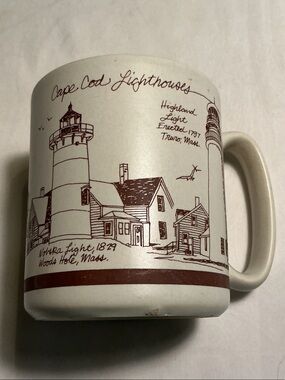 Cape Cod Lighthouses Ceramic Mug in Brown